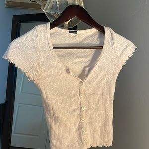 Brandy Millville pink with flowers button up top